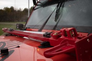 Jeep Wrangler Jack Mount - Hood - Fishbone Offroad - Hood Mounted Hi-Lift - Black textured powder coat - `07-`18 Jeep Wrangler Jack Mount - Hood - Fishbone Offroad - Hood Mounted Hi-Lift - Black textured powder coat - `07-`18